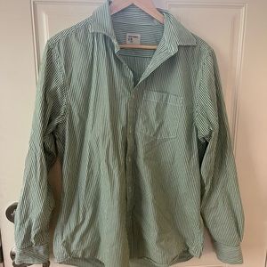 Old Navy green pinstripe button down M